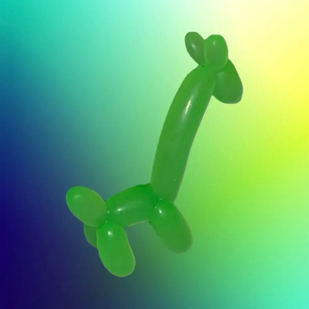 Mini Green Balloon Giraffe Party Animal Figural Cake Topper 2.5” A12